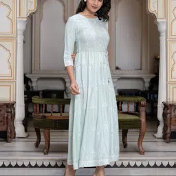 Juniper Ethnic Motifs Print Liva Empire Maxi Dress image 4