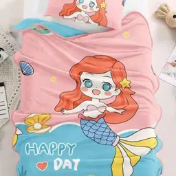Butterthief Pink & Blue Cartoon Characters Fleece AC Room 210 GSM Blanket-image-54
