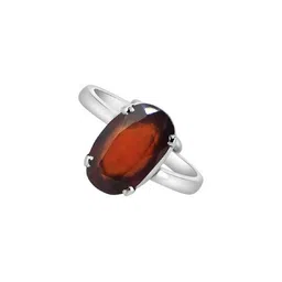 elitemart Unisex Silver-Plated Brass Garnet Finger Ring-image-40