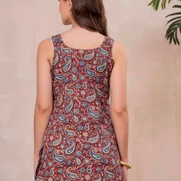 Mizaz Ethnic Motifs Printed Square Neck Pure Cotton Kurti image 4