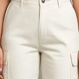 NU CLOTHS Women Relaxed High-Rise Cargos Trousers image 4