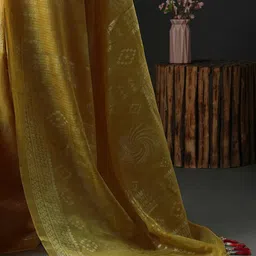 anouk Printed Banarasi Cotton Blend Saree image 4