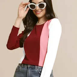 Mast & Harbour Solid Colourblocked Regular Top image 3