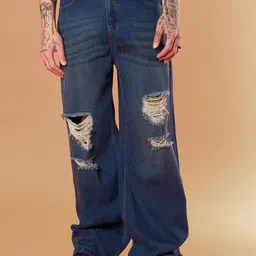 MASCLN SASSAFRAS Men Relaxed Fit Highly Distressed Light Fade Acid Wash Jeans-picture-20