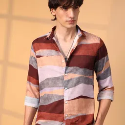 Campus Sutra Men Comfort Spread Collar Abstract Printed Casual Shirt-image-75