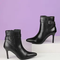 Mochi Women Pointed Toe Leather Boots-picture-31