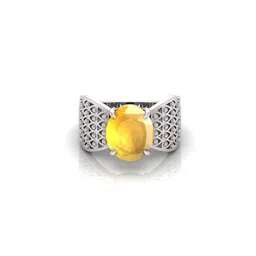 RRVGEM 8.25 Ratti 7.00 KT Untreated A+ Quality Yellow Sapphire Ring image 2