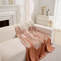 HOMETHREADS Multicoloured & Rust Printed 5 Piece Sofa Cover image 3