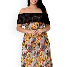 chia fashions Off Shoulder Floral Nightdress-image-6