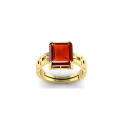 RRVGEM 8.25 Ratti Gomed Hessonite Stone Gold Plated Adjustable Ring-picture-33