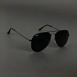 Irayz Unisex Black Lens & Black Aviator Sunglasses with-picture-10