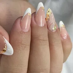 Secret Lives 24-Pcs Glossy With Tip & Golden Design Nail Art image 3