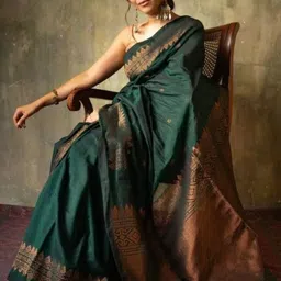 Mufa Ethnic Motifs Woven Design Zari Saree image 2