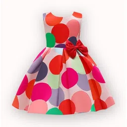 Sangria Girls Printed Pure Cotton Round Neck Fit & Flare Knee Length Dress image 2