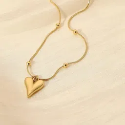 FAB COUTURE Gold-Plated Stainless Steel Melting Heart Pendant with Chain-picture-39