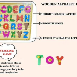 shalafi Creative Educational Learning Toy Alphabet Board Puzzle Game for Kids+Free Pouch image 2