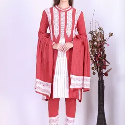 TRUDO Women Regular Kurta with Churidar & With Dupatta image 2