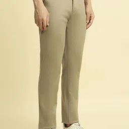 Cantabil Men Solid Mid-Rise Regular Fit Trousers image 2