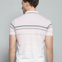 Monte Carlo Men Striped Polo Collar Pockets T-shirt image 2