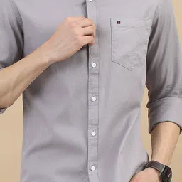 COOL COLORS Slim Fit Spread Collar Cotton Casual Shirt image 5
