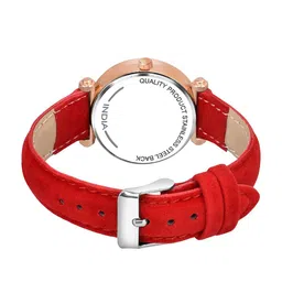 CSAMON Women Pack Of 2 Embellished Dial Analogue Watch GR379RG 12D BRO RED Vel L image 2