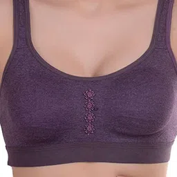 Samvar Purple Cotton Non-Wired Non Padded Minimizer Bra image 4