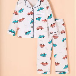 Hopscotch Boys Retro Car Printed Night suit-picture-18