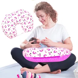 Star-Moon Portable 6 in 1 New Born Baby Feeding Pillow(Star-Moon Pink) Breastfeeding Pillow-image-37