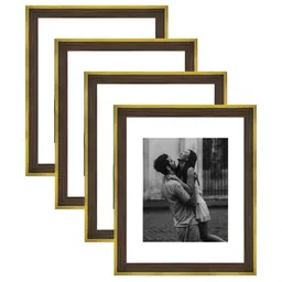 Art Street Gold Toned & Brown Wood Wall Photo Frames (Pack of 4)-picture-11