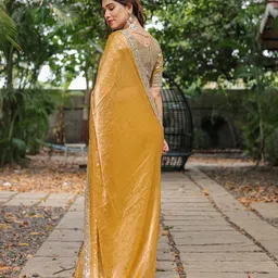 The Textile Hub Embroidered Pure Chiffon Saree image 5