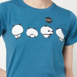 MX Miazi Xchange Graphic Printed Round Neck Short Sleeves Pure Cotton T-shirt With Shorts image 2