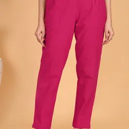 SKYTICK Women Relaxed Fit Mid-Rise Cotton Trousers-image-52