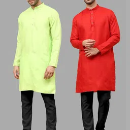 VS MALL Men Cotton Blend Kurta Sets-picture-8