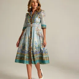 JC Collection Ethnic Motifs Print A-Line Midi Dress image 4