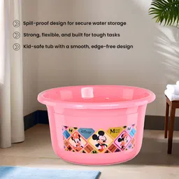 Aura Pink & Cream-Coloured 3 Pieces Printed Bath Accessories Set image 5