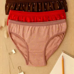 FiveFlag Women Pack Of 3 Cotton Blend Briefs-image-4