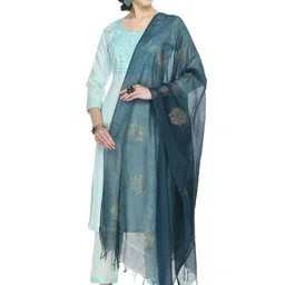 A R SILK DUPATTA HUB Woven Design Dupatta with Mirror Work image 4