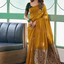 Anjaneya Sarees Woven Design Zari Silk Blend Banarasi Saree-picture-29