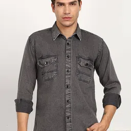 ELLIPSE Men Solid Spread Collar Casual Shirt-picture-11