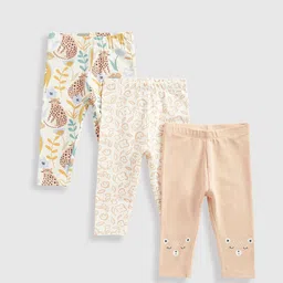 Mothercare Infant Girls Pack Of 3 Printed Pure Cotton Ankle-Length Leggings-picture-38