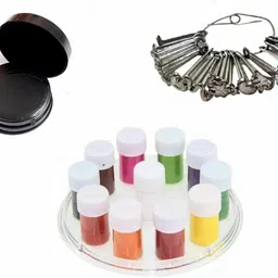 sy products Baby Bindi Mould Pottu Achu Pack of 1 WITH 11 Colour Set and Free Black Kajal forehead Multicolor Bindis-picture-20