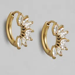 Carlton London Gold Plated Hoop Earrings image 2