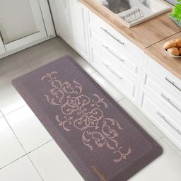 OBSESSIONS Brown & Beige Printed Stain & Water Resistant Floor Mat-picture-49