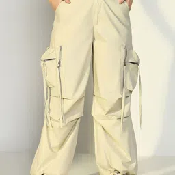 SHOWOFF Women Cotton Comfort Loose Fit Cargos Trousers-image-36