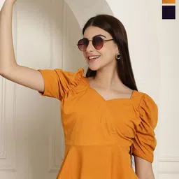 Tromko Pack Of 2 Solid Sweetheart Neck Top-picture-17