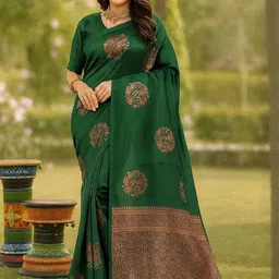 Moda Rapido Green Silk Cotton Woven Design Sarees-picture-31