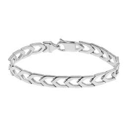 LeCalla Men 925 Sterling Silver-Plated Chain Link Bracelet image 4