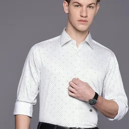 Raymond Slim Fit Floral Printed Pure Cotton Formal Shirt-image-21
