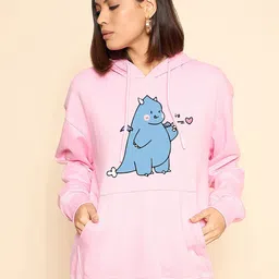BRIEF CHICKADE Cartoon Graphic Printed Hooded Pullover Sweatshirt-image-25