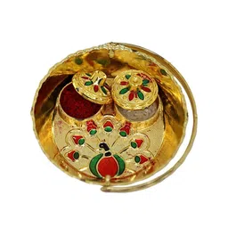 Anouk Set Of 12 Elephant Rakhi with Card & Roli Rice Pooja Thali image 3